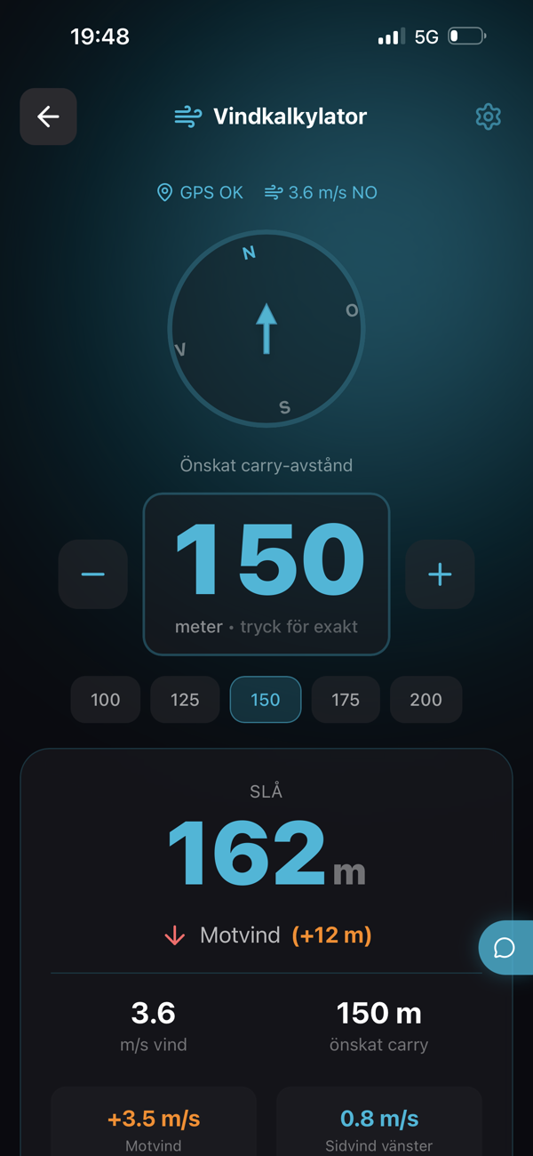 IMPA Golf - Vindkalkylator